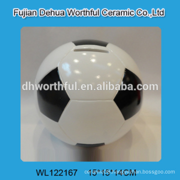 Fashionable football design ceramic coin box for wholesale